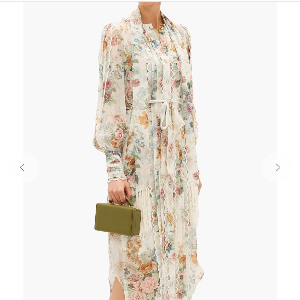 COPY - Zimmermann Wavelength Scallopped Midi White Floral size 0